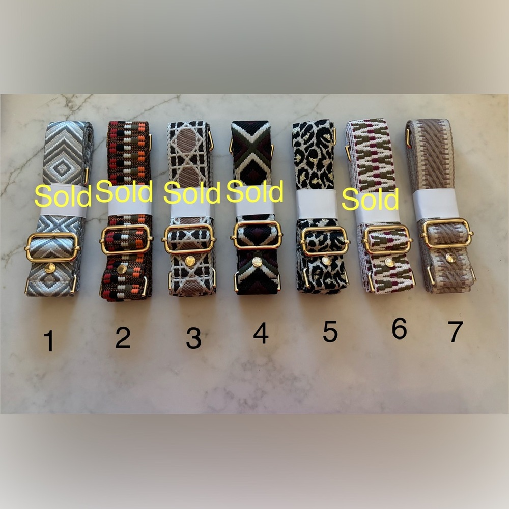 Pom Pom London black purse bag guitar style straps 1.5” gold hardware NEW